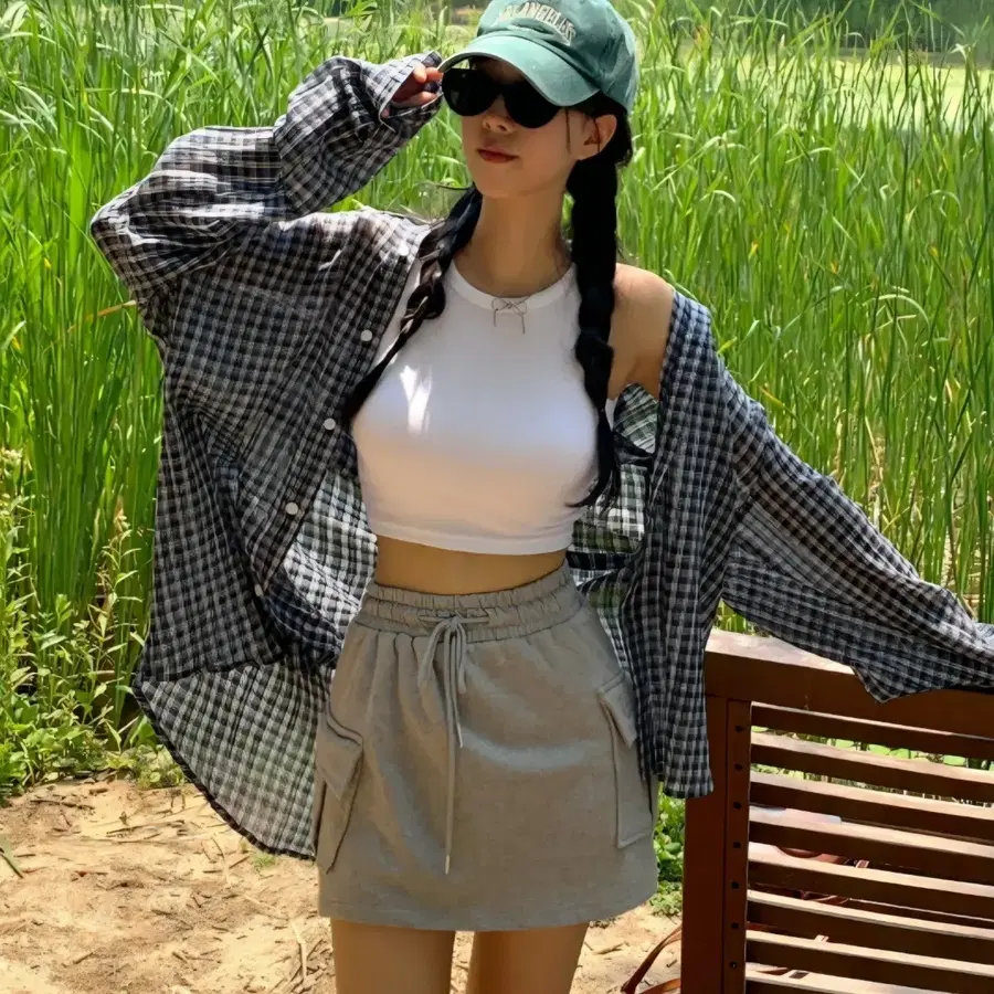 그레이 카고치마바지 새상품