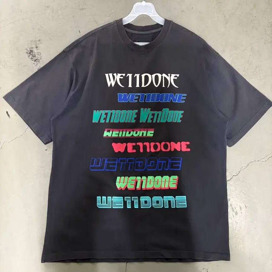 WE11DONE 웰던 프린팅 로고 오버사이즈 반팔티 S(L)