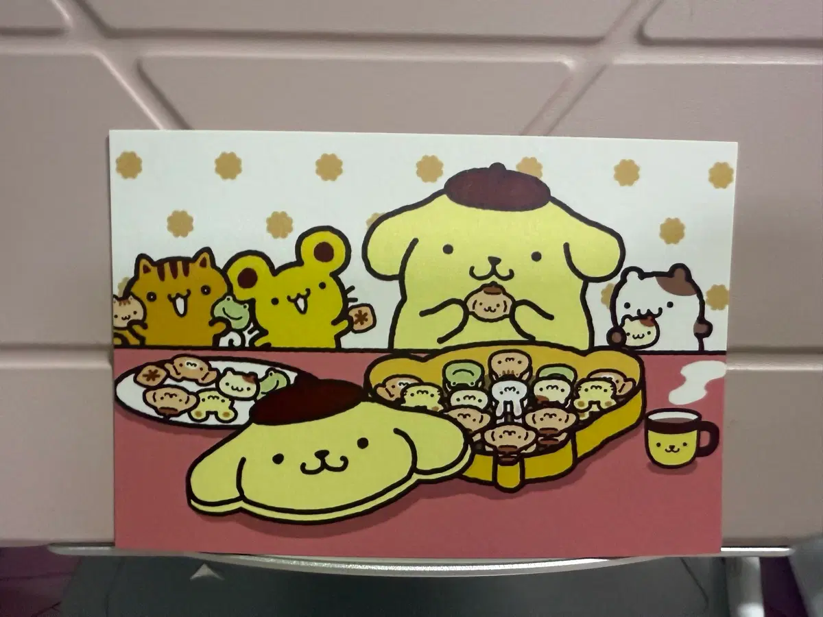 폼폼푸린 프렌즈 엽서 베이글 머핀 스콘 산리오