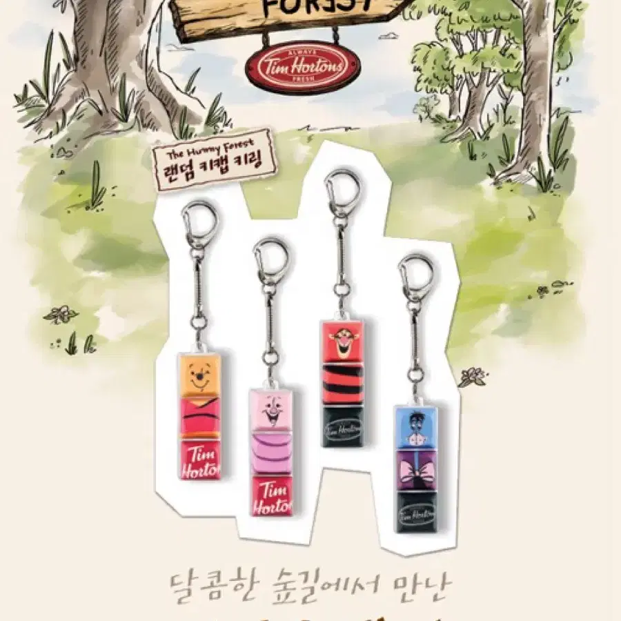 팀홀튼 디즈니 푸 키캡 키링 교환 구해요