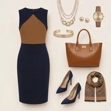 DIANE von FURSTENBERG 롱 원피스 롱 네이비
