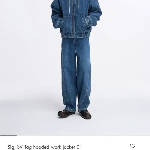 아더에러 데님 후드 워크 자켓 블루