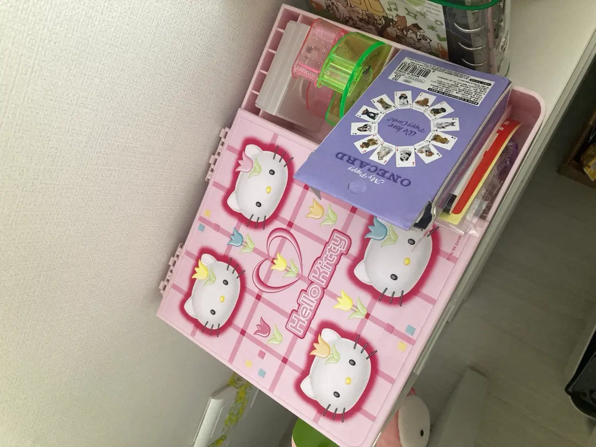 고전 튤립 키티 수납함 거울