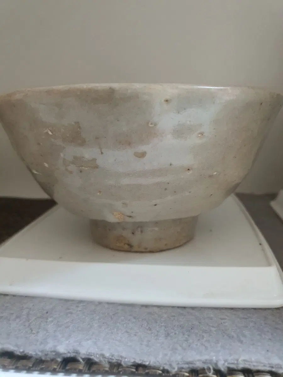조선무문순백자다완