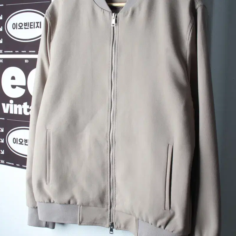 (L-XL) 앤드지 집업 바람막이 점퍼자켓 블루종 베이지-H37577