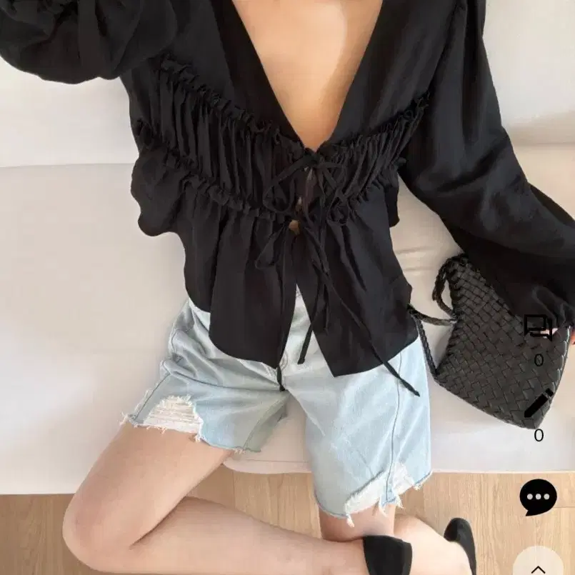 시어오픈블라우스