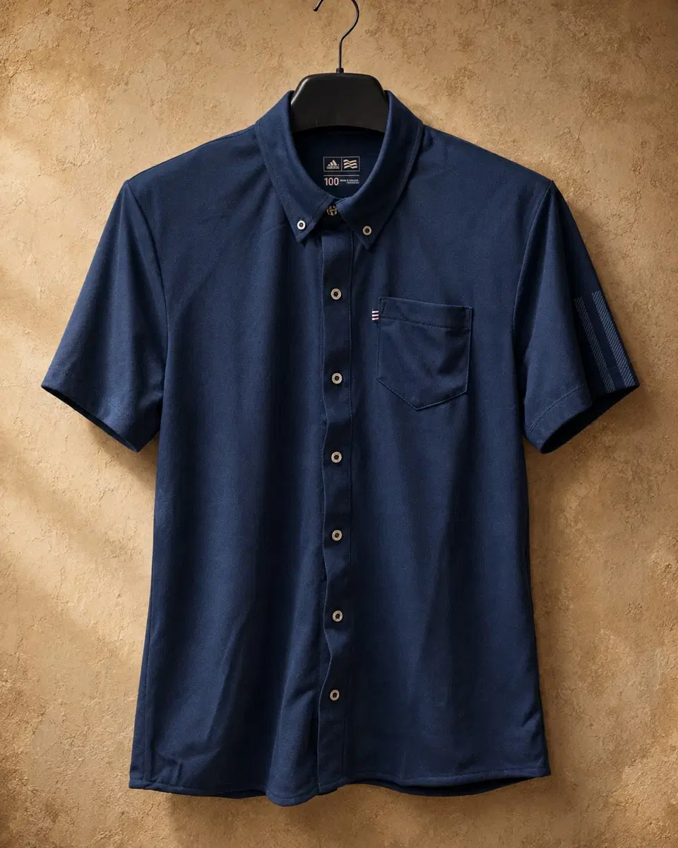 Adidas Golf Navy Short Sleeve Shirt / 아디다스 골프 반팔 셔츠 100