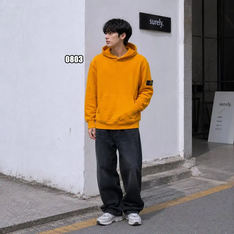 XS 스톤아일랜드 주니어 코튼 플리스 후드 스웨트셔츠