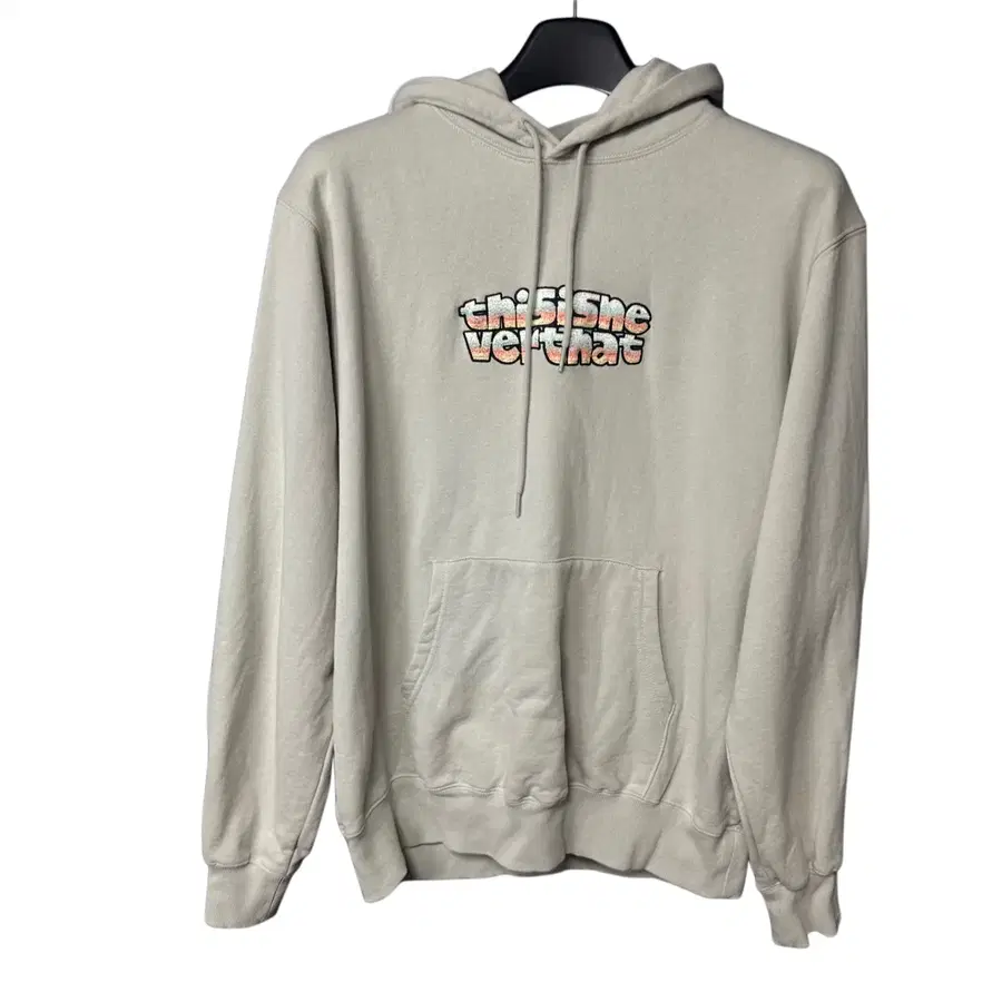 M 디스이즈네버댓 로고 스톤그레이 후드티