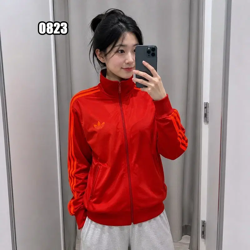 L 아디다스 구형 파이어버드 트랙탑 레드/오렌지