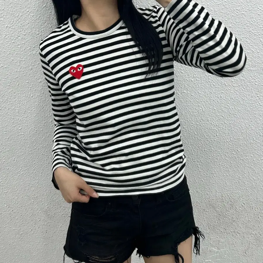 꼼데가르송 하트와펜 블랙 단가라 롱슬리브 M