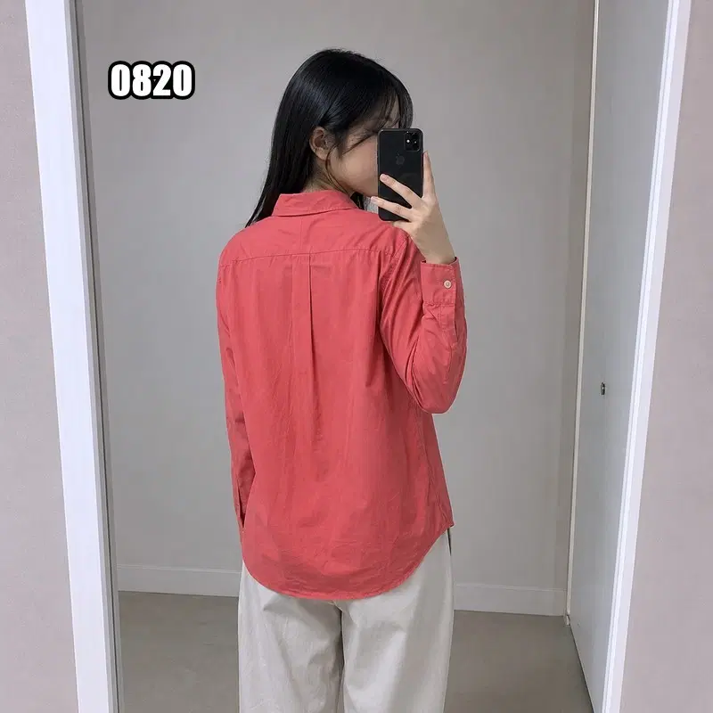 M 폴로 랄프로렌 코랄 핑크 투포켓 워크셔츠