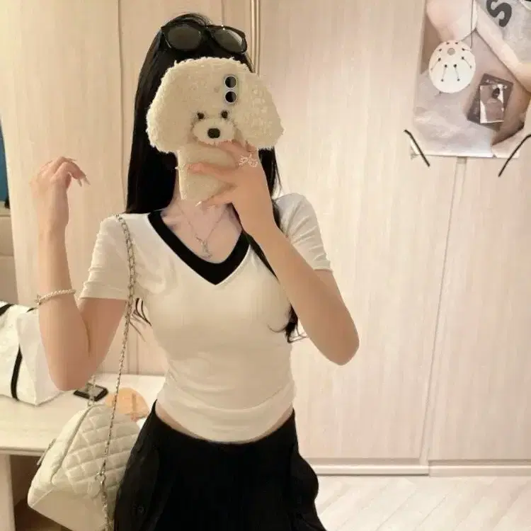 새상품) v넥 배색 반팔