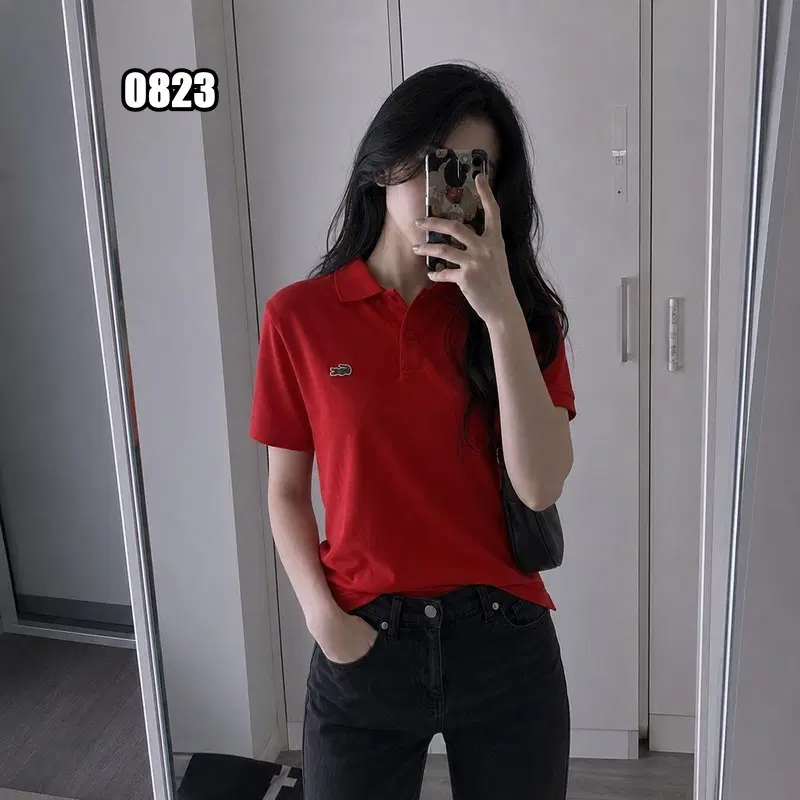 L 라코스테 레귤러핏 베이직 반팔 폴로 셔츠