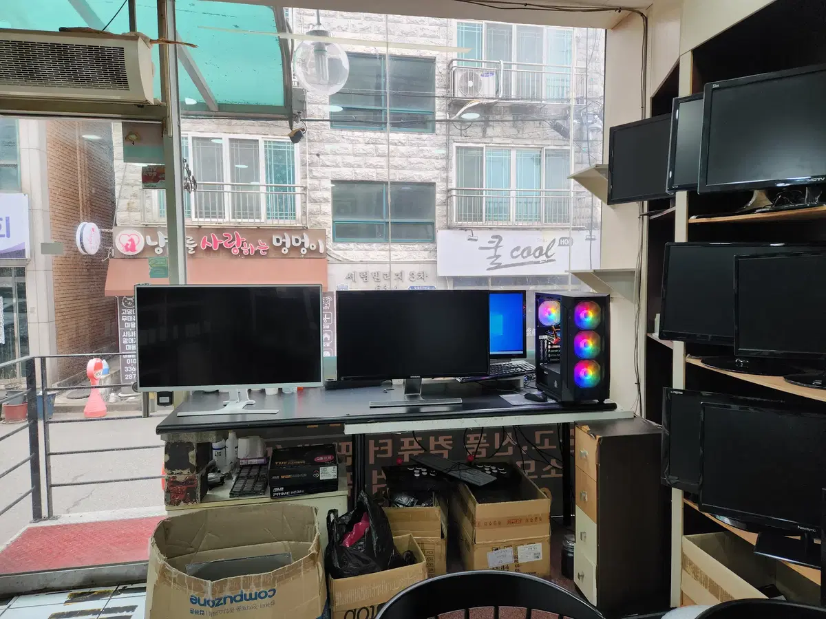 중고컴퓨터 사무용 듀열모니터 저렴하게팜니다