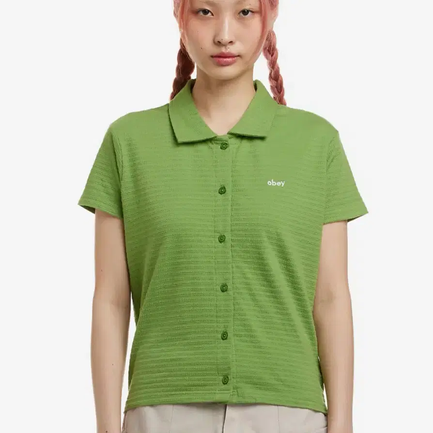 오베이 반팔 니트 JONES BUTTON DOWN SS PIQUANT