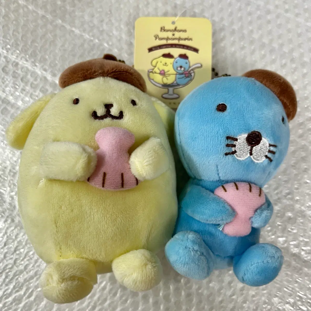 보노보노 폼폼푸린 콜라보 한정 인형 키링