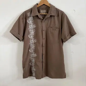 [ scandia woods ] 자수 반팔 셔츠 리프 무늬 구제 의류 vintage