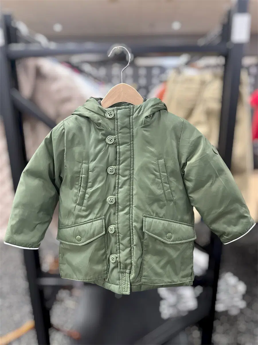 [G42] 베이비 GAP 아동용 카키색 패딩 점퍼 3세 토들러(100cm)