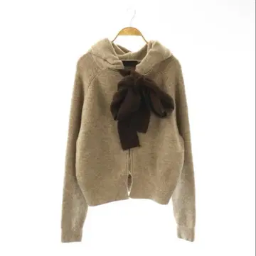 ZARA 후드 부착 타이 벨트 니트 가디건