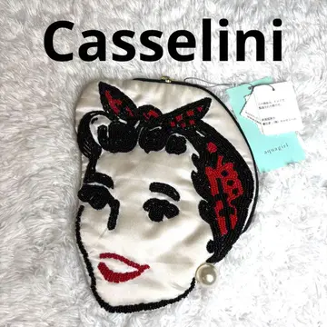[ 미사용 택 포함 ] Casselini 캐세리니 비즈 파우치 인도산