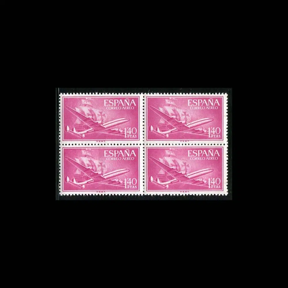 [BKstamp외국우표] 스페인 항공우표 비행기 1종 블럭(1955년)