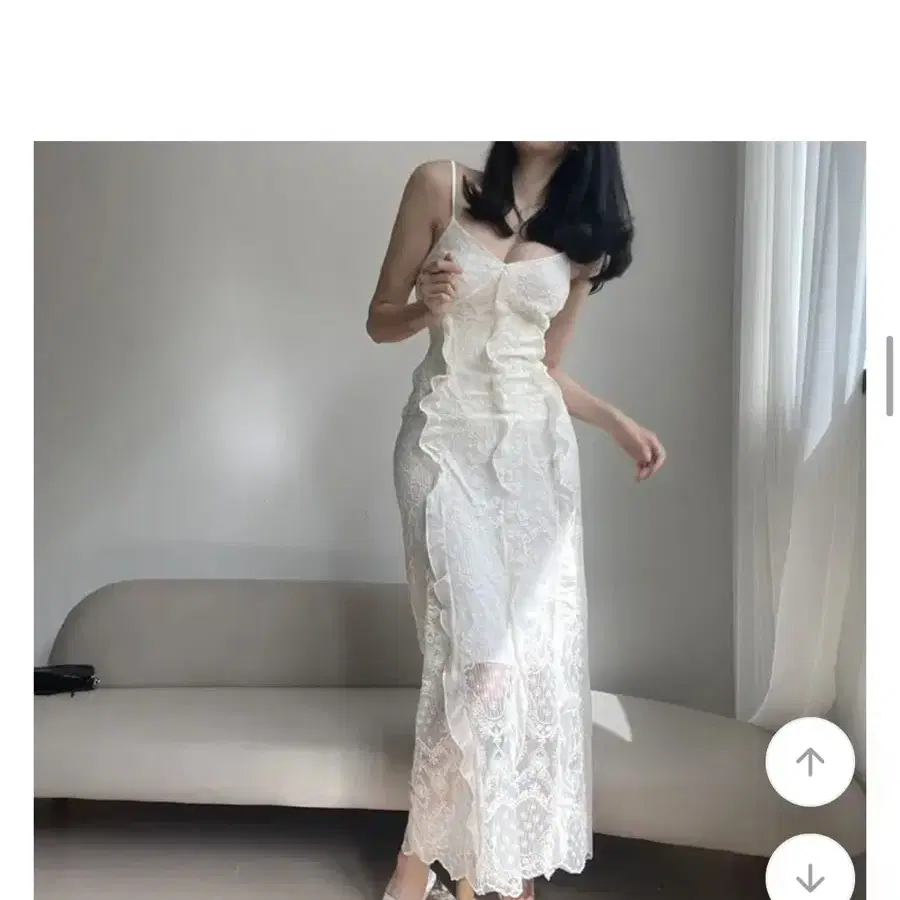 레이스 뷔스티에 롱 원피스 아이보리