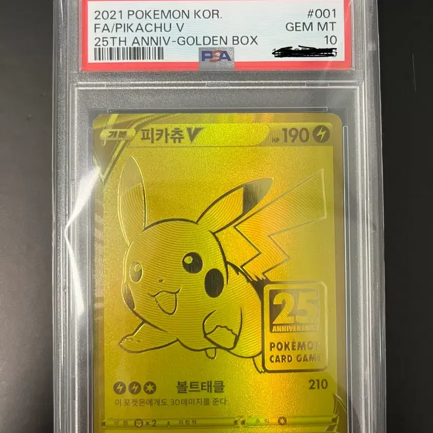 포켓몬 카드 피카츄 V 25주년 골든 박스 PSA 10