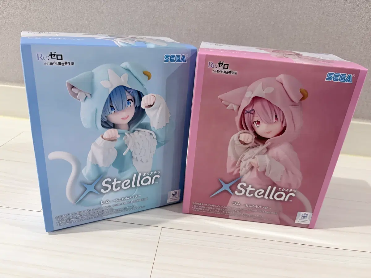 (미개봉/세트) 세가 Re:제로부터 시작하는 이세계 생활 XStellar 피규어 렘 람 모후모후