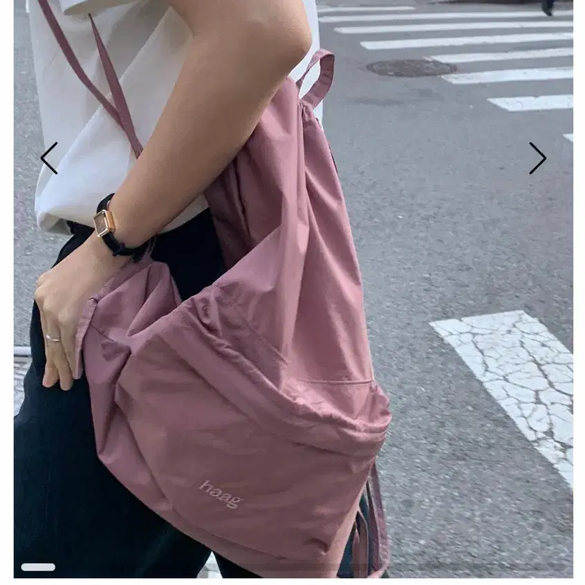 헤이그 스트링 백팩 핑크 haag a string backpack pink