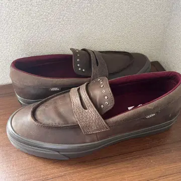 최종 가격 인하 VANS 가죽 페니 로퍼 스터드 브라운