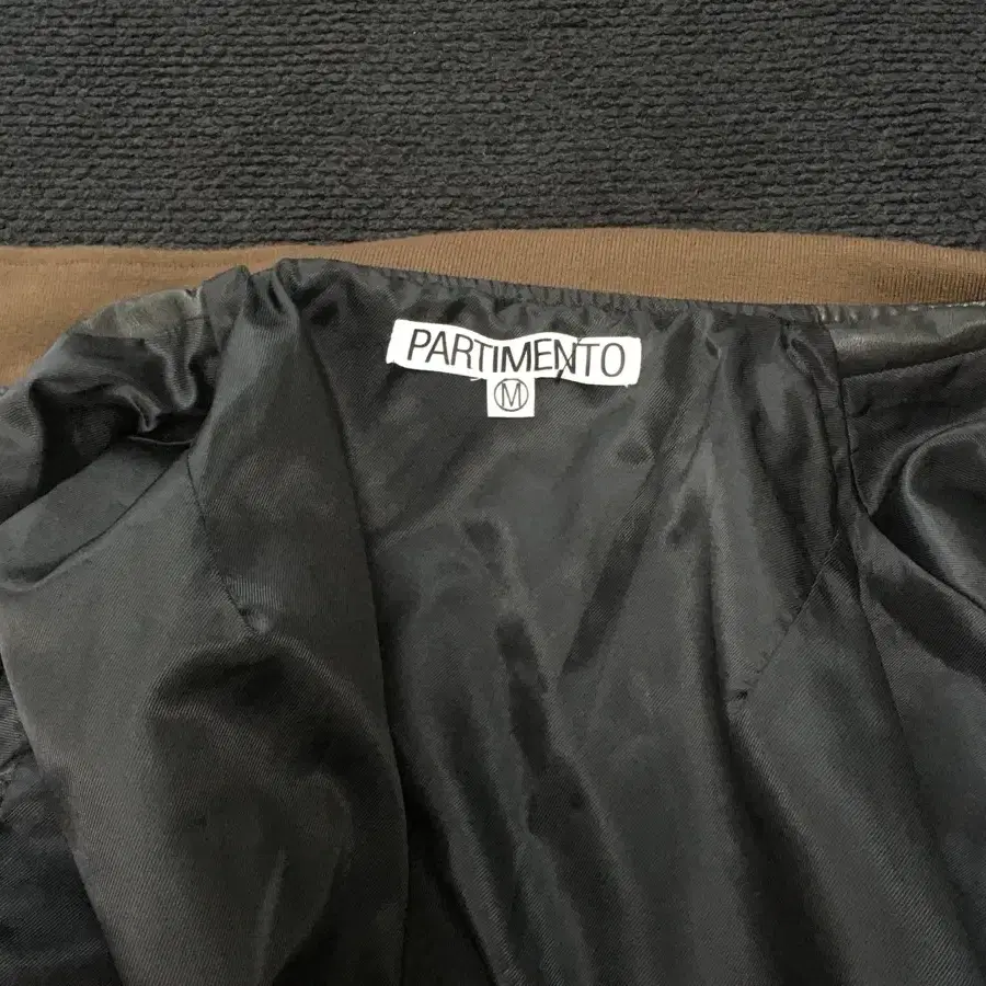 파르티멘토 VTG 워시드 레더 해링턴 자켓 블랙