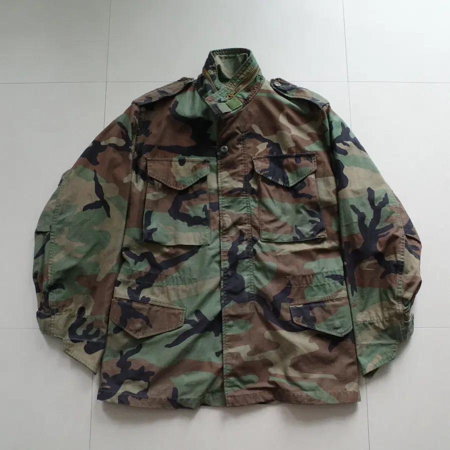 미군 오리지널 80s M65 우드랜드 황동지퍼 SR