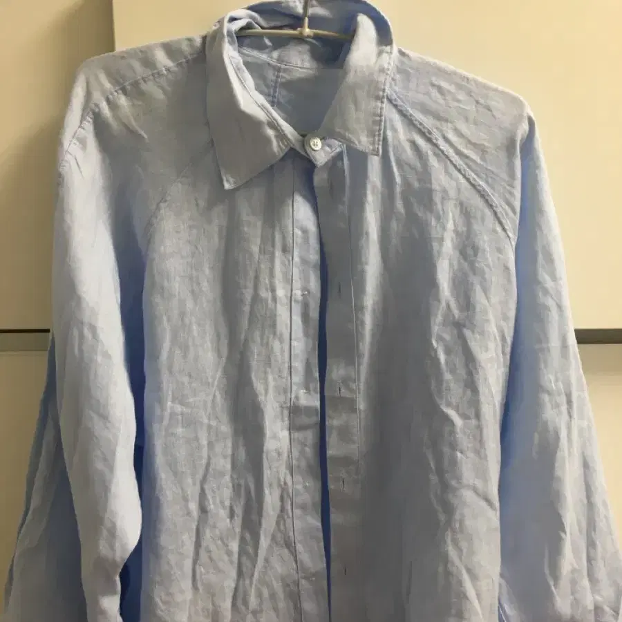 ARKET blue rinen shirt 아르켓 블루 린넨 셔츠
