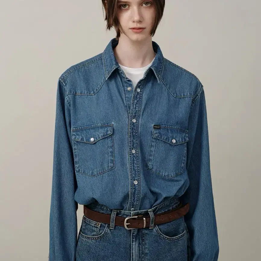 더바넷 Bay Western Denim Shirt M