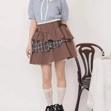 axesfemme 언밸런스 헴 티어드 미니 스커트