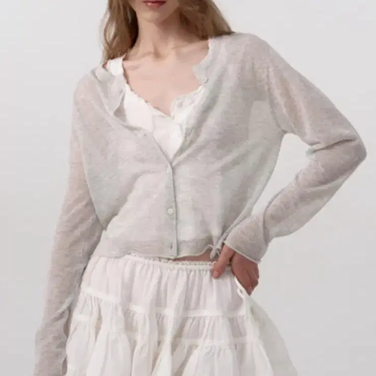 더바넷 sway frill lace skirt