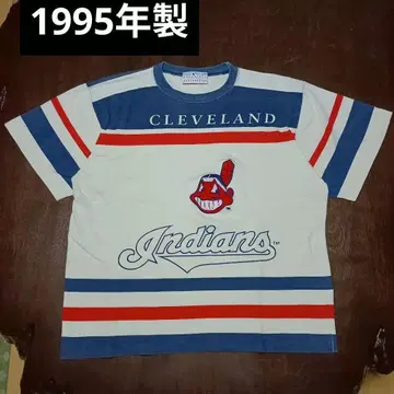 인디언스 와후 추장 자수 1995년제 90s 빈티지 티셔츠 L