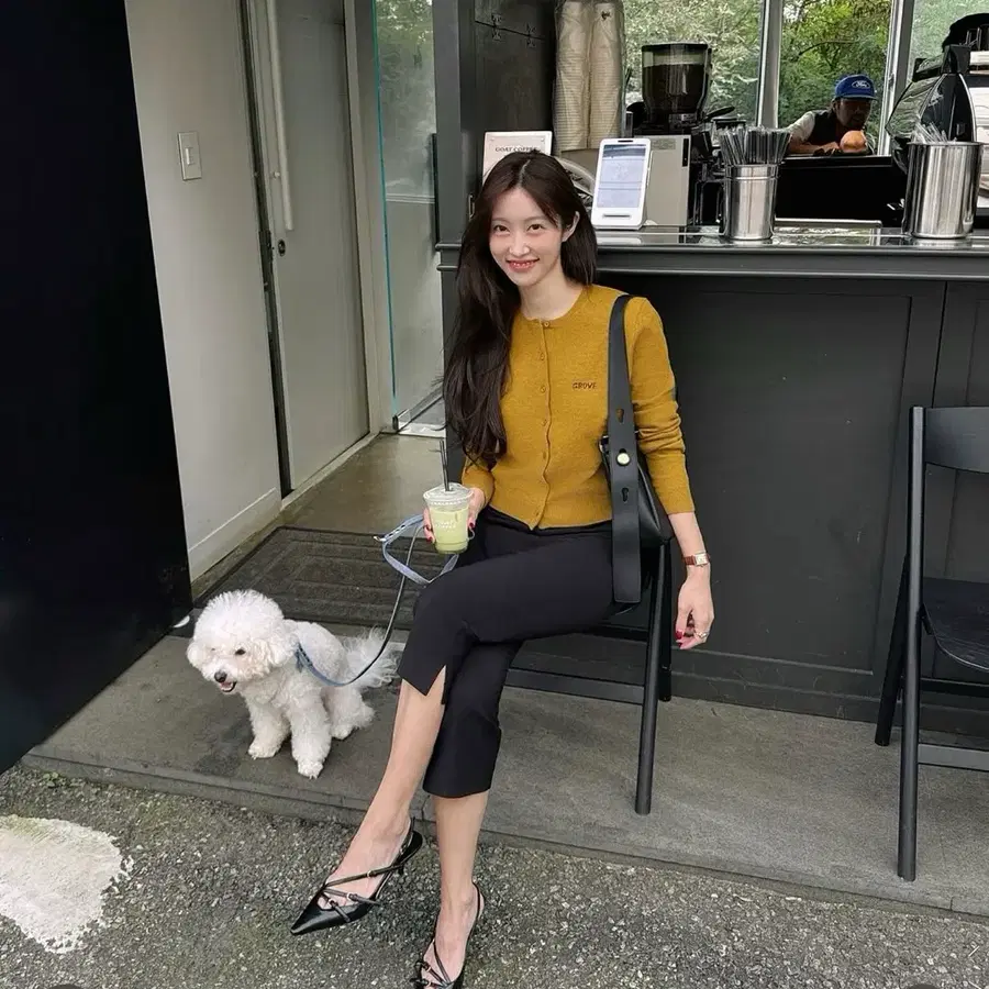 그로브스토어 택달린 새상품 엘레나 가디건 여성가디건 여성가을가디건 올리브니트 올리브가디건