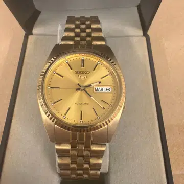 SEIKO 5 자동 시계 골드 남성용