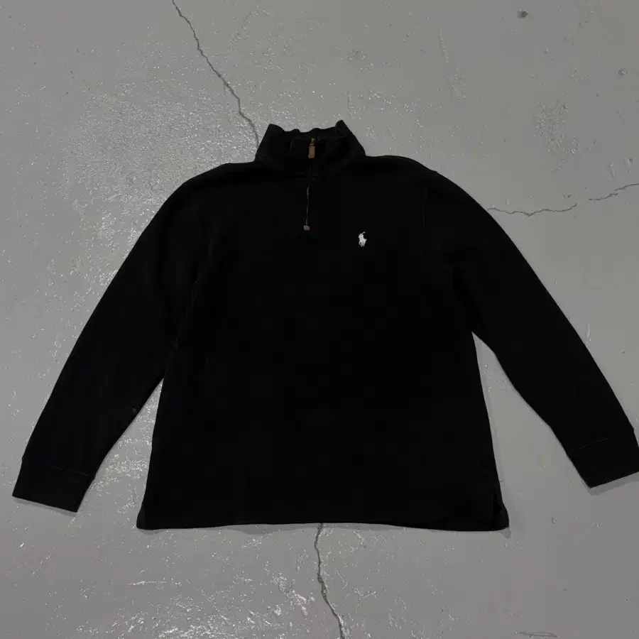 폴로랄프로렌(PoloRalphLauren) 블랙 하프 집업 니트