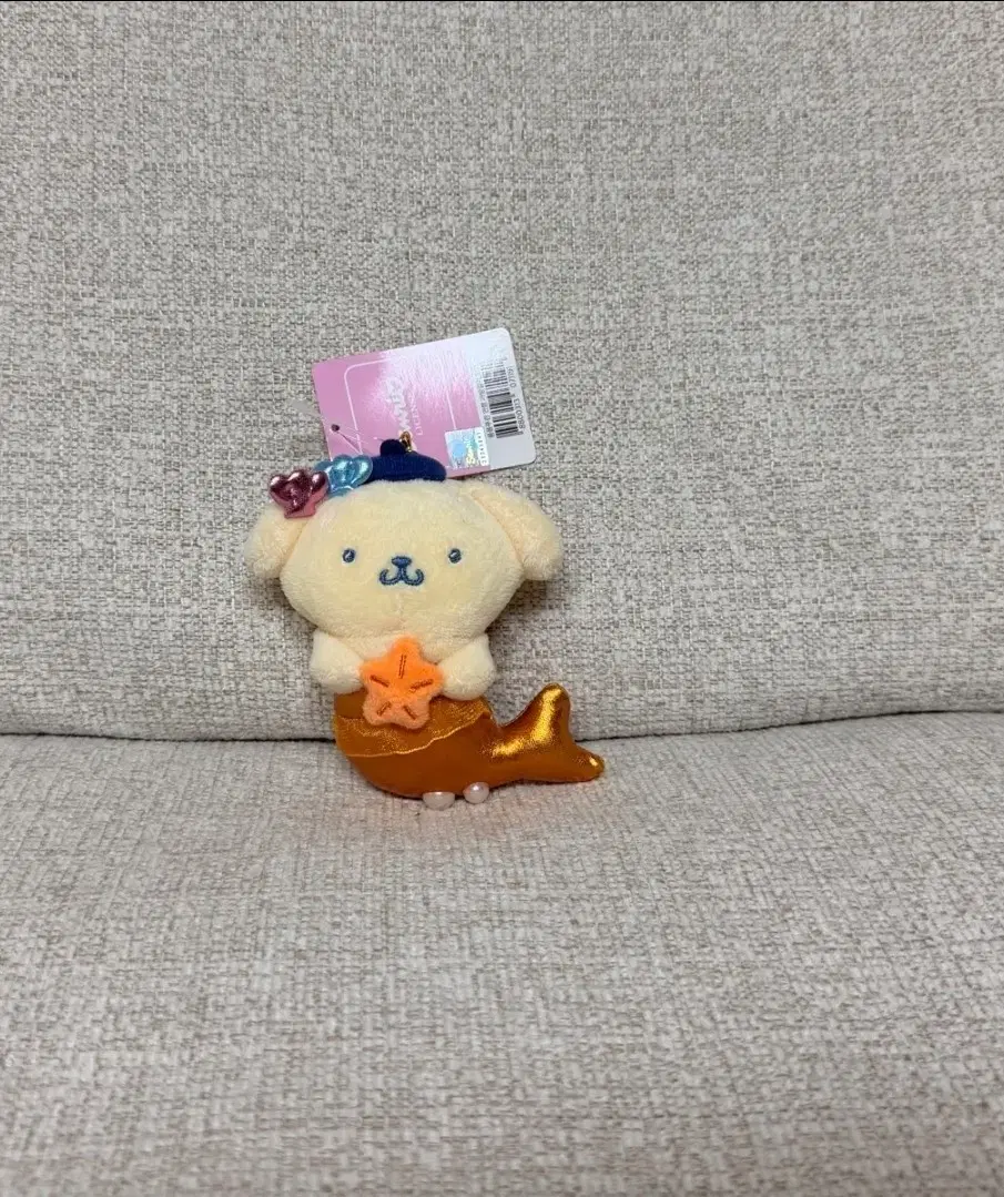 정품 산리오 폼폼푸린 인어 10cm 키링 인형