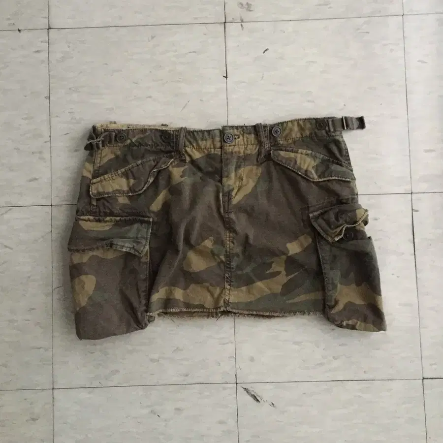 Vintage 갸루 펑크 카고 카모 미니스커트