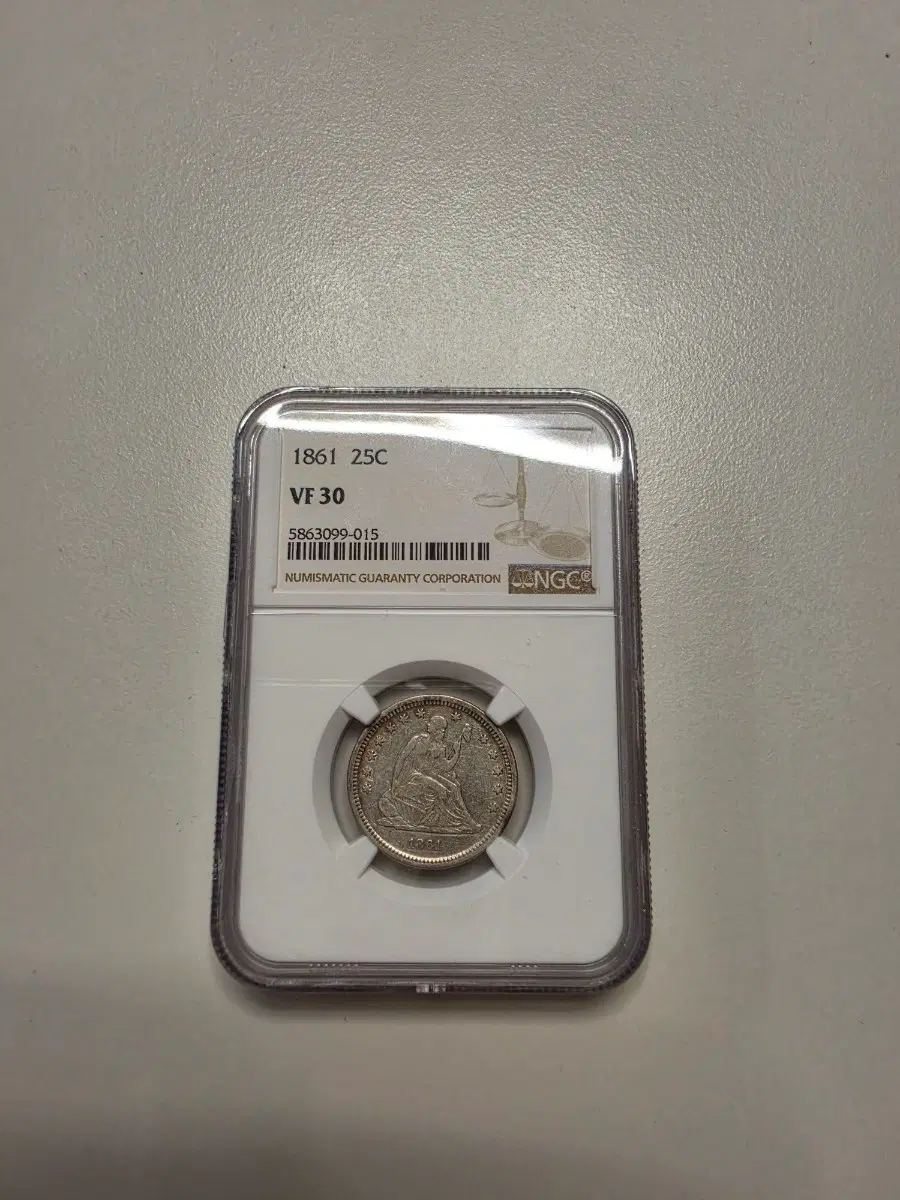 1861년 25센트 쿼터 은화 NGC
