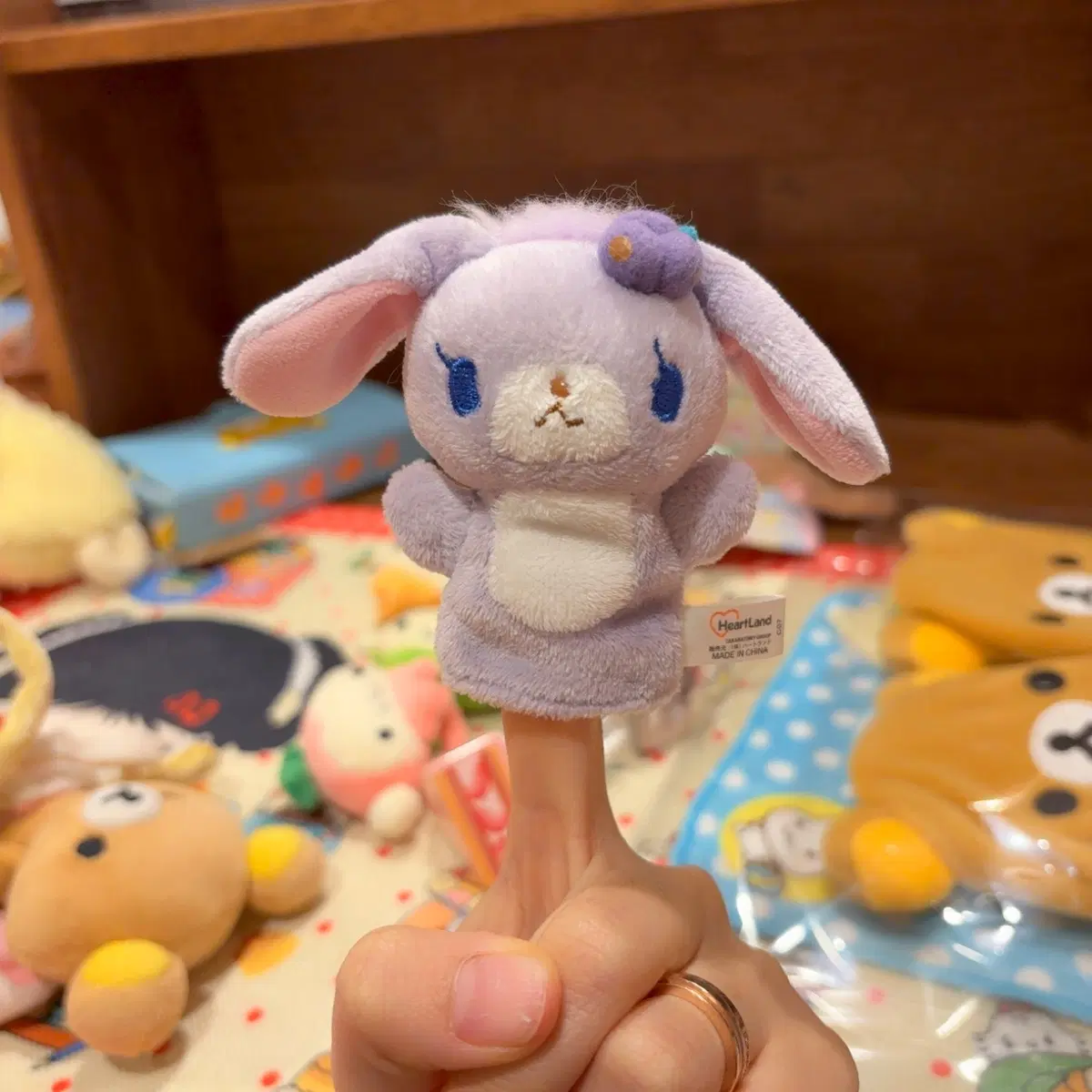 고전 산리오 슈가바니즈 블루베리우사 손가락 미니 인형 키링