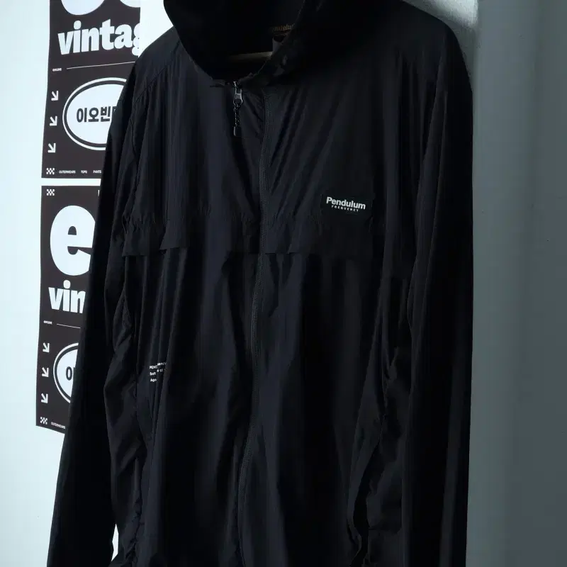 (L-XL) 펜듈럼 집업 바람막이 점퍼자켓 경량 블랙-H38308