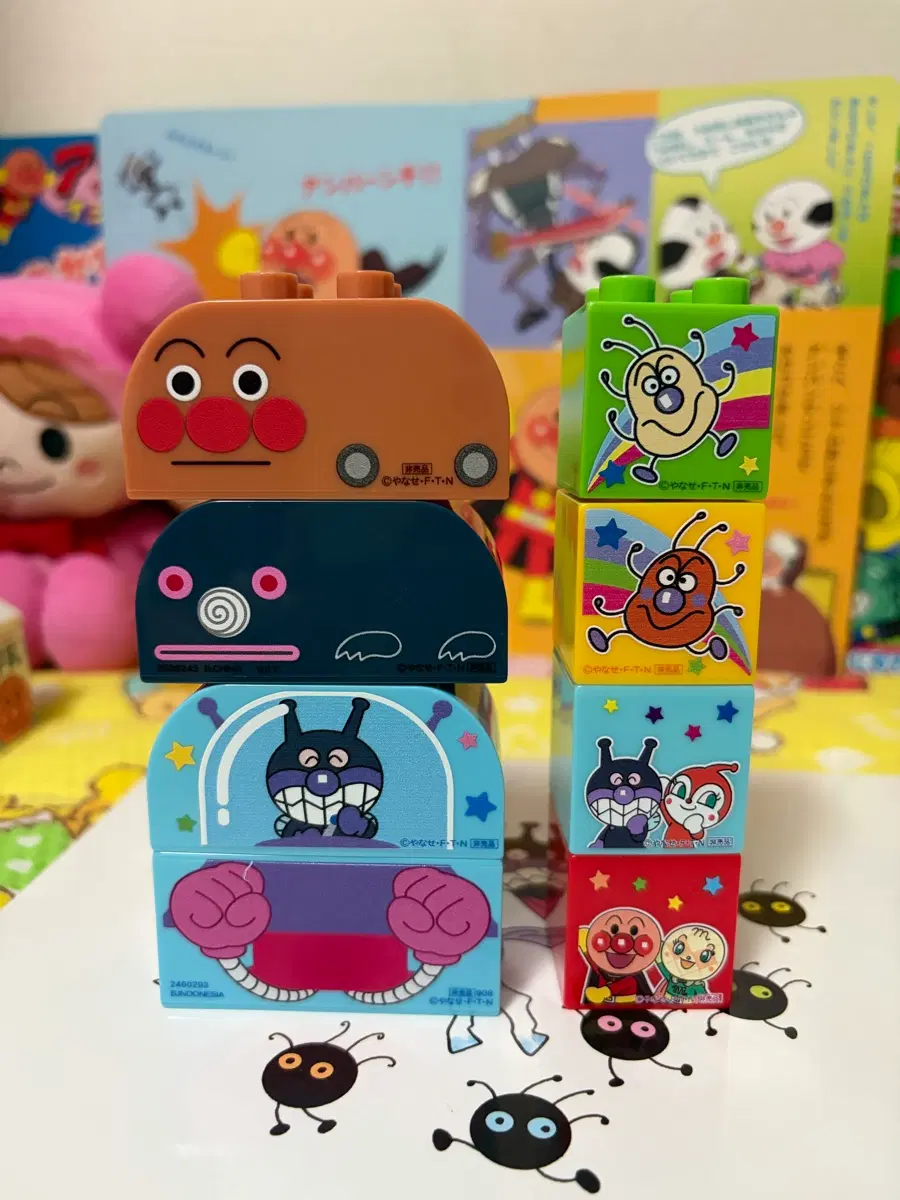 초레어 세균맨 호빵호 모구린 곰팡이룰루 블럭 세트
