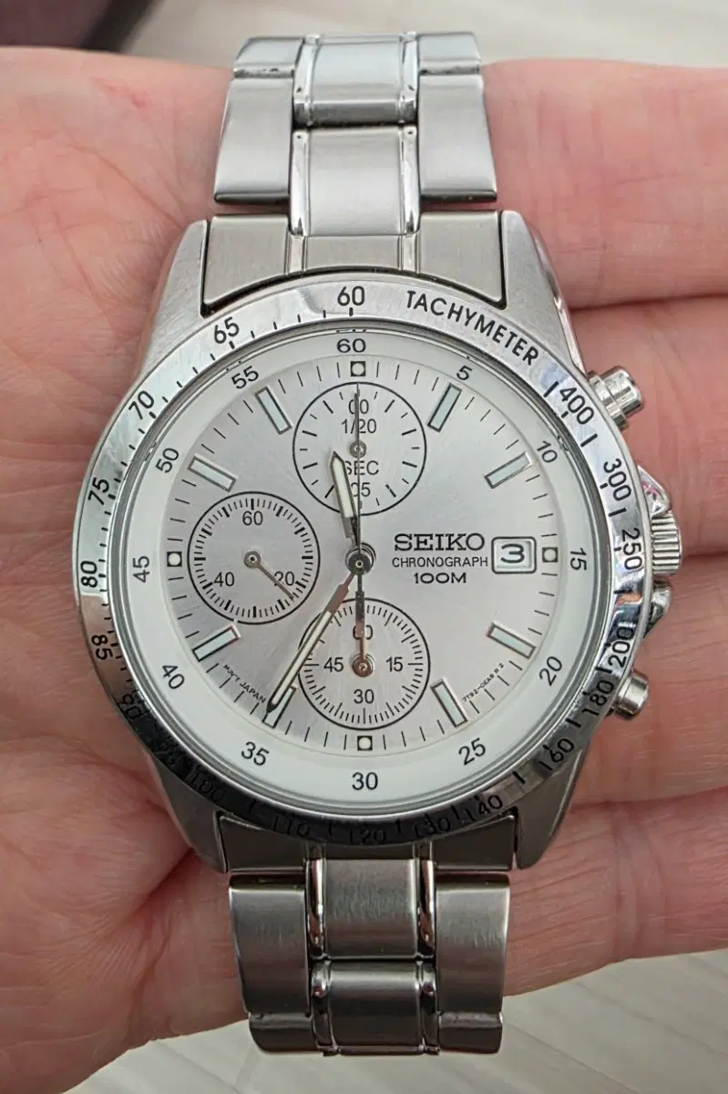 세이코 (SEIKO) 크로노 그래프 SBTQ039 실버/화이트 시계