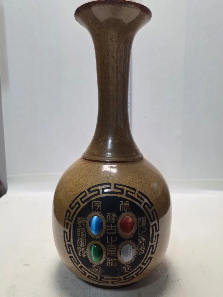 송대 보석박힌 희귀 목 주병 높이32cm무게1.3kg 무료배송 할인중