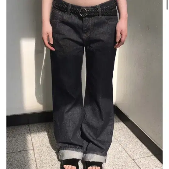 릿킴 OOTJ 로우 생지 와이드 데님 팬츠 L